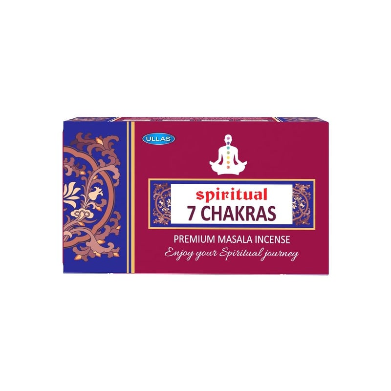 Ullas Spiritual 7 Chakras Agarbathi Premium Masala Incense Sticks with Tropical Fragrance , 180 Incense Sticks - Image 2